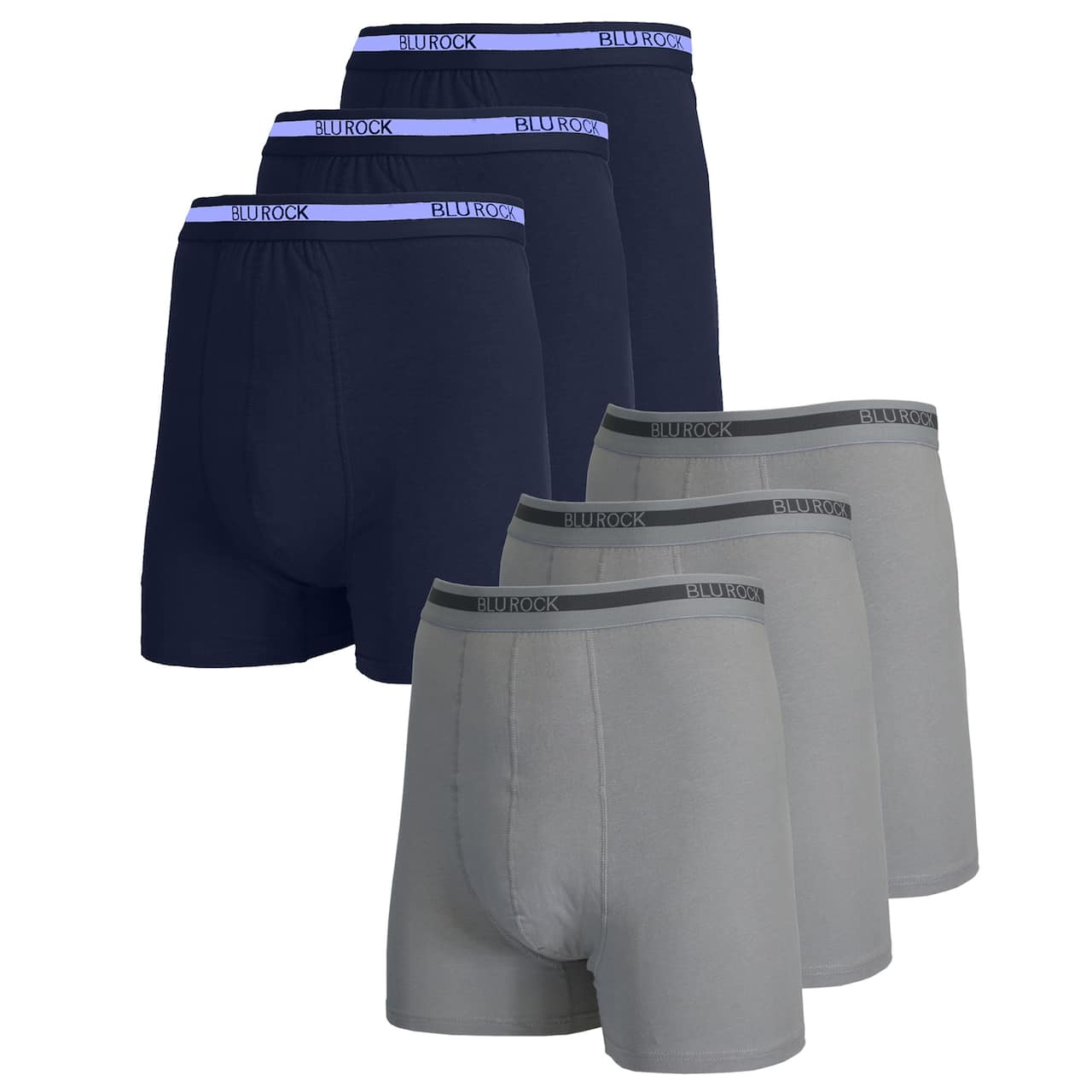 Galaxy by Harvic Men's Stretch Cotton Boxer Briefs 6 Pack